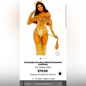 Like new A Scaredy Lion Sexy Movie Character Costume small/medium size